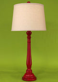 Distressed Brick Red Round Buffet Lamp 33 in J99449