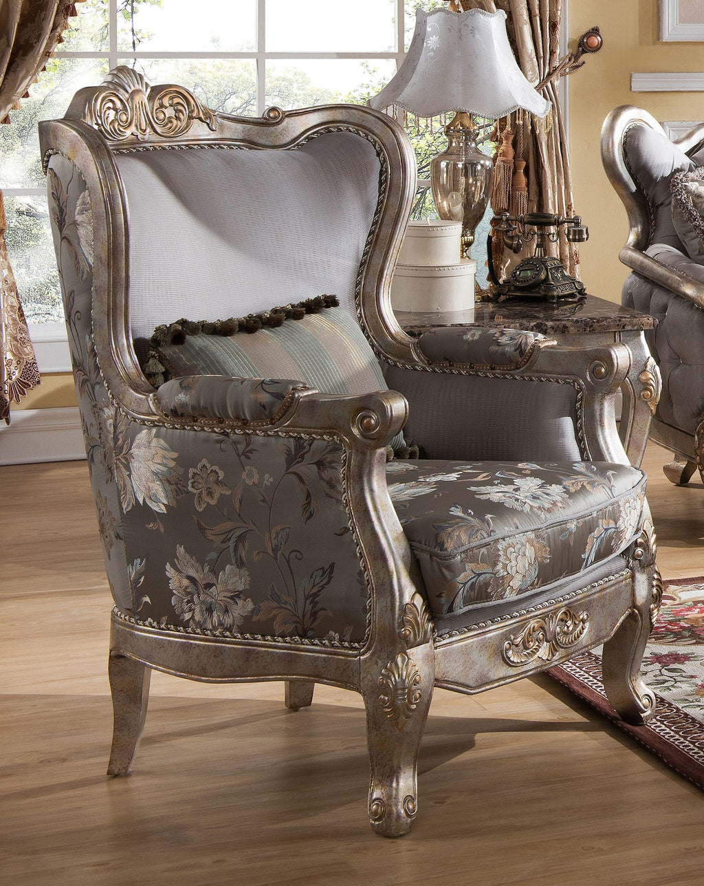 Metallic finish Wood Sofa Set 3Pcs Q669206