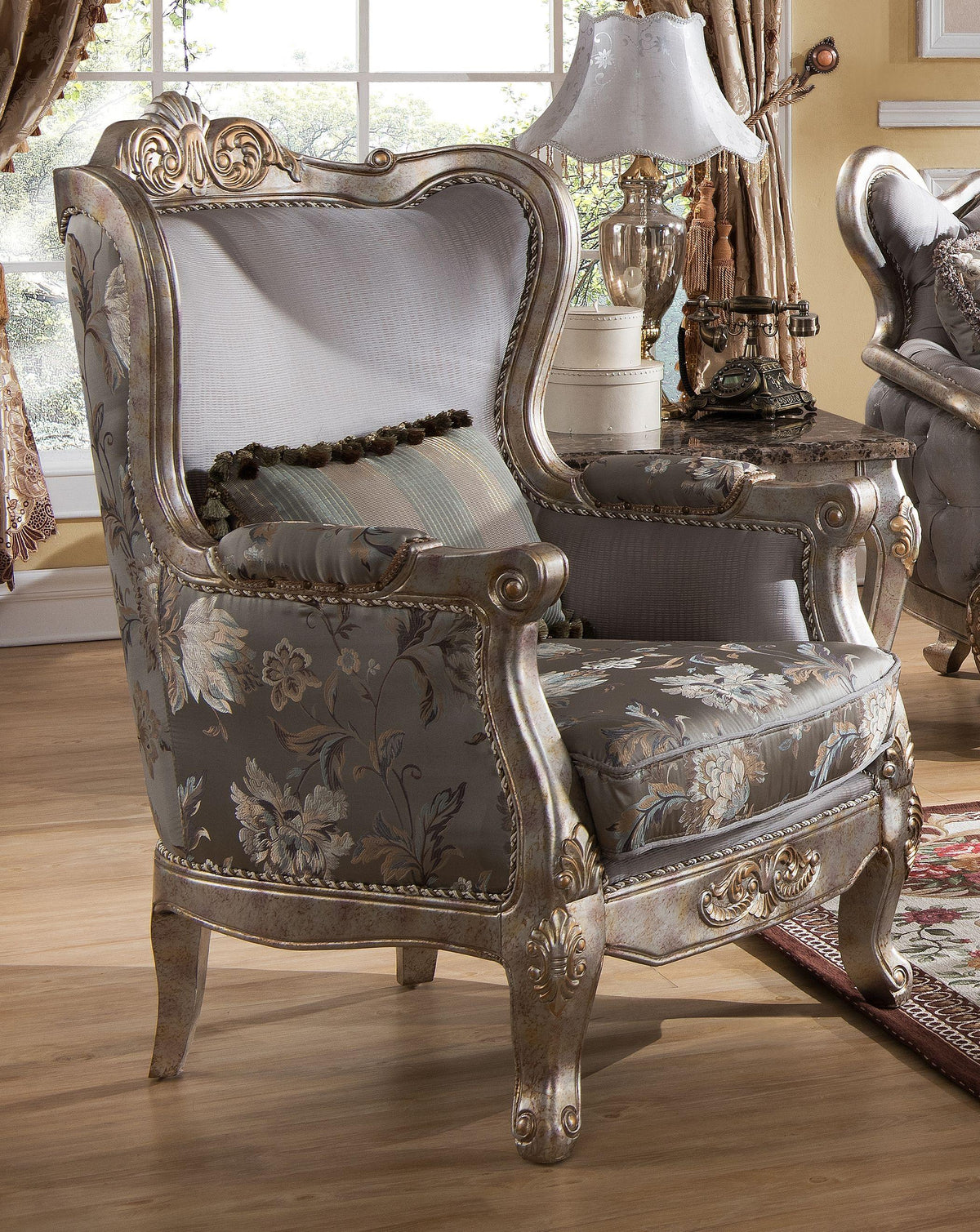 Metallic finish Wood Sofa Set 3Pcs Q669206