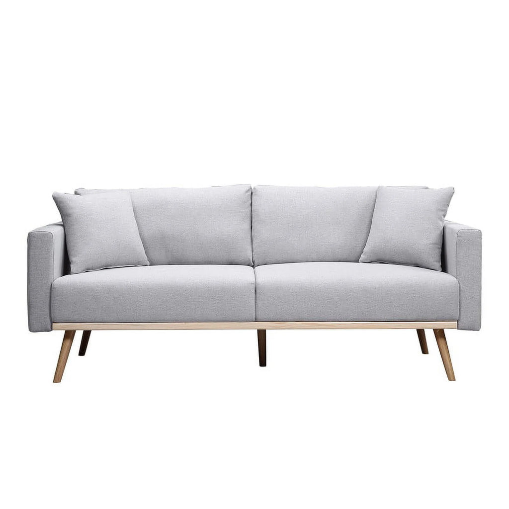 Light Gray Linen Fabric Sofa Loveseat Set L96032
