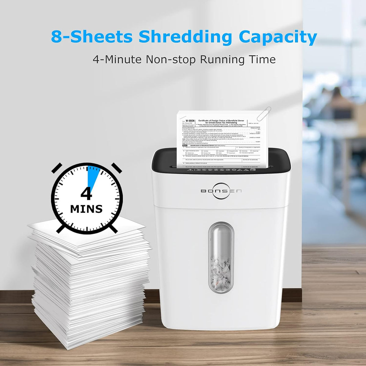 White 8-Sheet Cross-Cut Paper Shredder with Gallons Wastebasket, Pack of 2 K5060