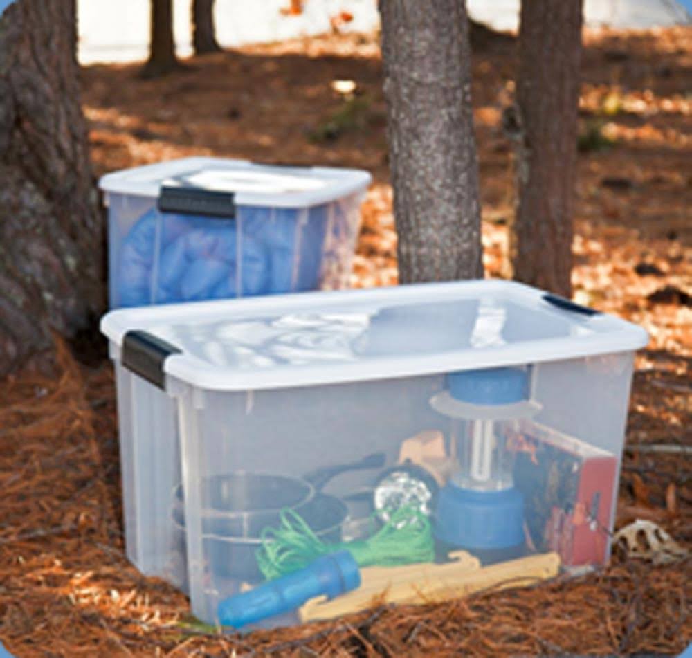 70 Quart Ultra Latch Storage Box with Lid See-Through Base (24 Pack) Y120