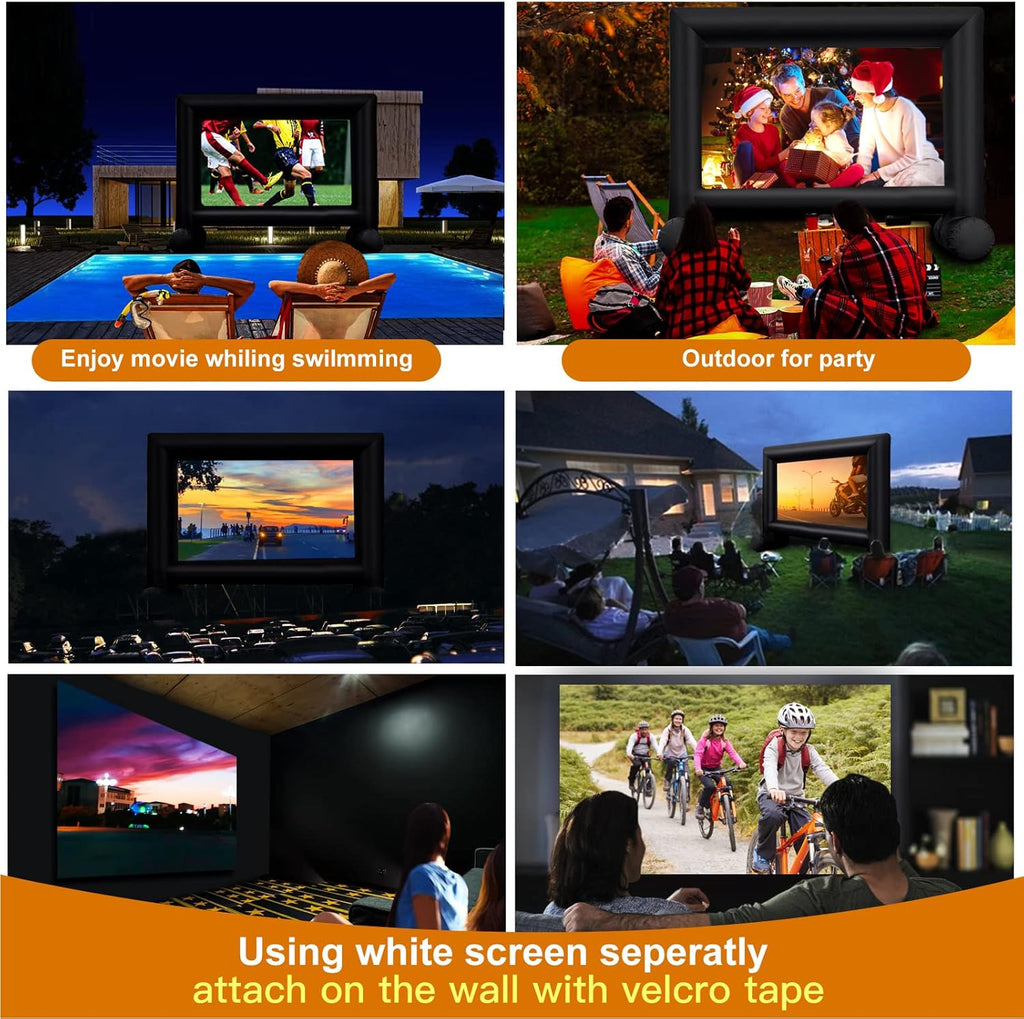 16.5FT Inflatable Outdoor Movie Screen with Air Blower and Carry Bag P1197