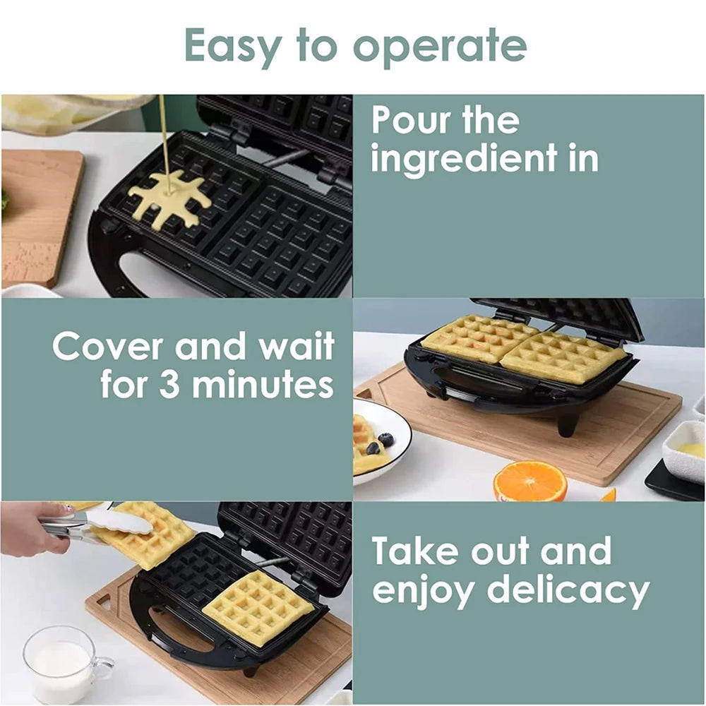 Stainless Steel Electric Baking Pan Sandwich Waffle Maker M210