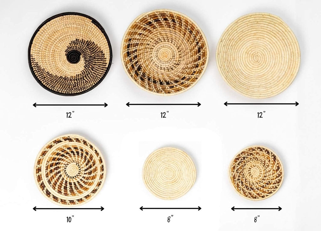 Set of 6 Handmade Woven Wall Baskets G28481