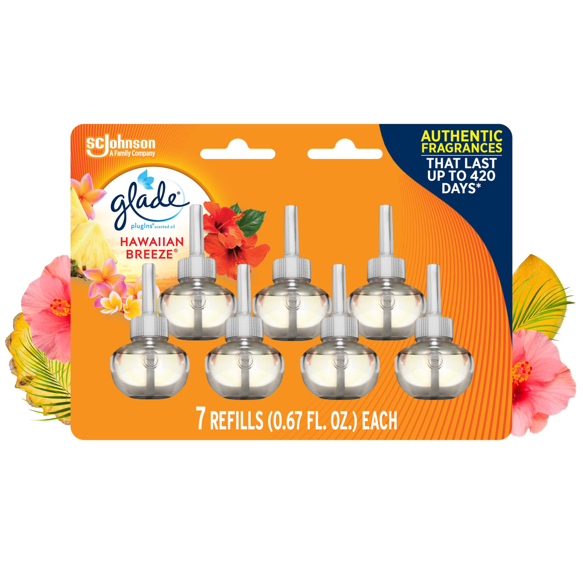 Hawaiian Breeze Air Freshener Refills, 0.67 oz, 7 Count M2504